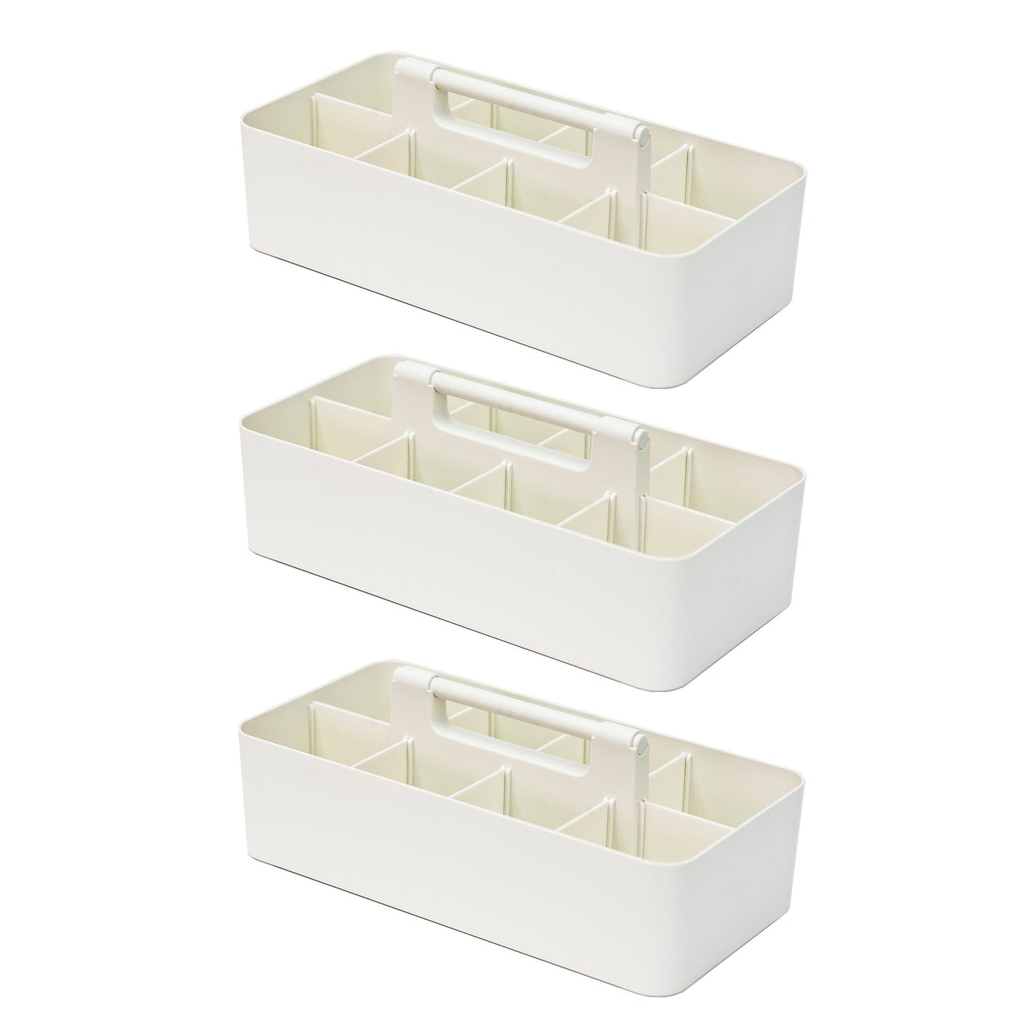 Enjoy Organizer 3 Pack, Large Plastic Storage Caddy with Handles Made in USA