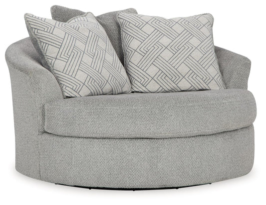 Casselbury - Oversized Swivel Accent Chair - Cement