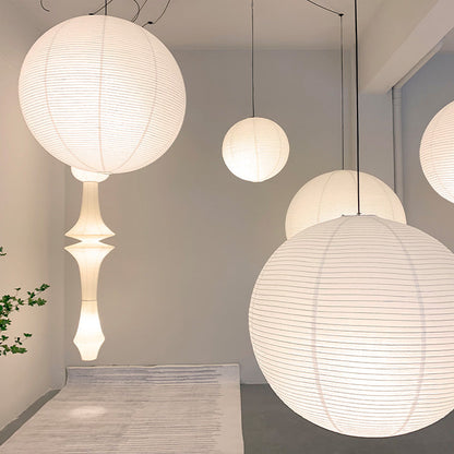 White Paper Lantern Shade – Minimalist Ceiling Pendant for Bedroom & Living Room