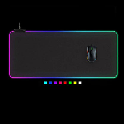 LED Light Gaming Mouse Pad RGB Large Keyboard Cover Non-Slip Rubber Base Computer Carpet Desk Mat PC Game Mouse Pad