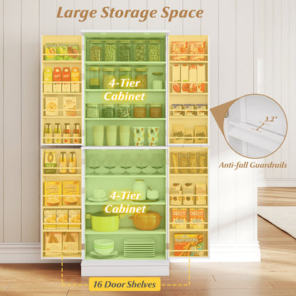 Kitchen Pantry Cabinet 65.5 Inch Freestanding Tall Buffet Cupboard