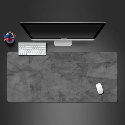 Gray XXL Gaming Mouse Pad – Extended Non-Slip Desk Mat with Overlocked Edges for Keyboard & Computer Setup