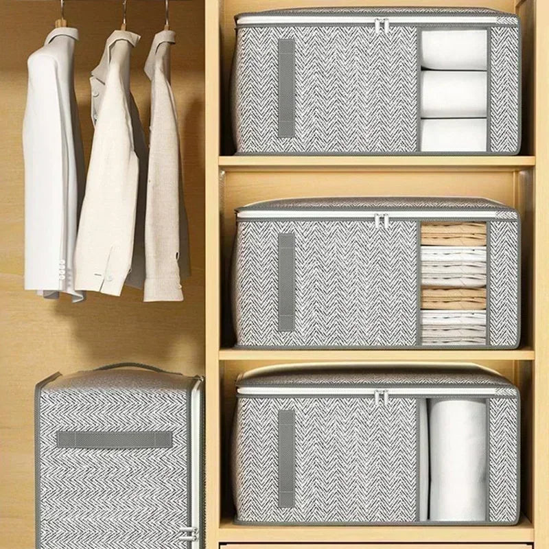 Foldable Clothes Storage Bag Visual Quilt Organize Cases Waterproof Large Capacity Clothing Pack Bag Pillow Down Coat Organize