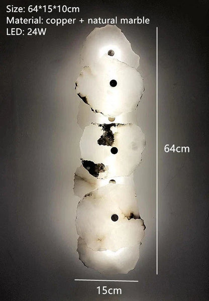 Natural Marble LED Wall Lamp Copper Luxury Novelty Lighting Sconce For Bedroom Living Dining Room Wall Decor Modern Art Design