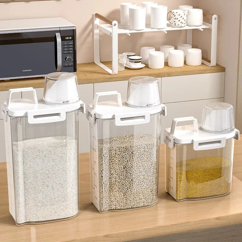 Transparent Storage Jar for Grains, Rice Bucket, Tea, Dried Fruits Storage Box, Kitchen Grain Bucket, Storage Jar, Sealed Jar