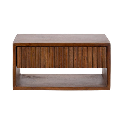 Reid Floating Wood Side Table with Open Storage