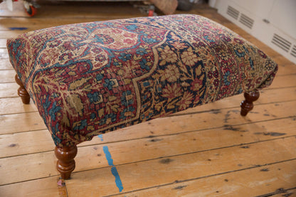 RESERVED Antique Persian Kerman Rug Ottoman Coffee Table