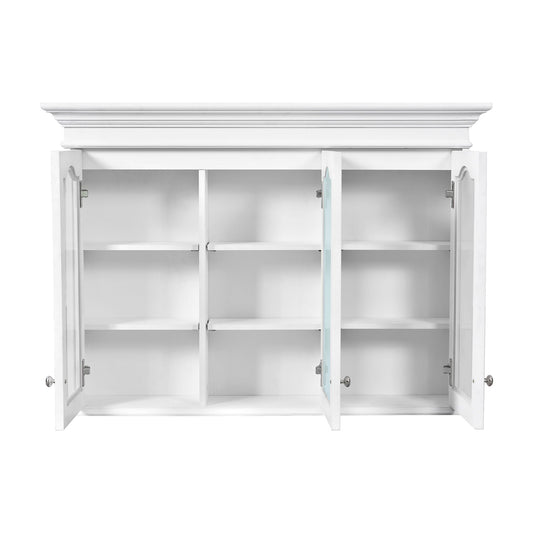 Medicine Cabinet With Mirror Door And Adjustable Shelves, Wall-Mounted Bathroom Storage Cabinet - White