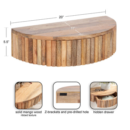 Reid Ribbed Floating Side Table