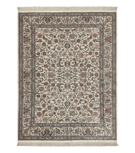 Karastan Rug #738 Tabriz Design 8.8 x 12, Room Sized Wool Pile Karastan Carpet, Vintage Discontinued Karastan Area Rug, Ivory, Floral Rug
