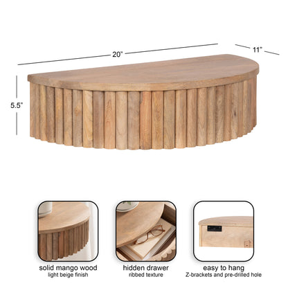 Reid Ribbed Floating Side Table