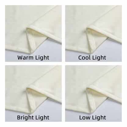Joydeco White Velvet Blackout Curtains 90” 2 Panels Thermal Insulated Drapes