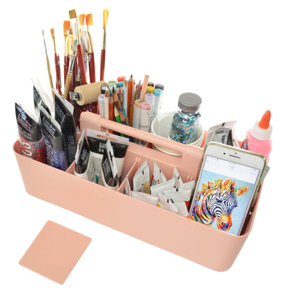 Enjoy Organizer 10 PACK -Large Plastic Storage Portable Caddy with Handles Made In USA