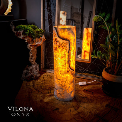 Sahara Onyx Lamp (Cylinder Table Lamp #16)
