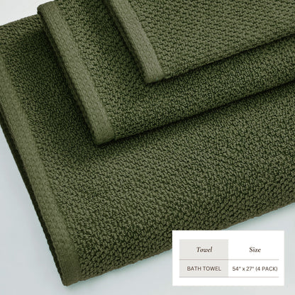 Cotton Textured Bath Towel Set - Acacia Collection